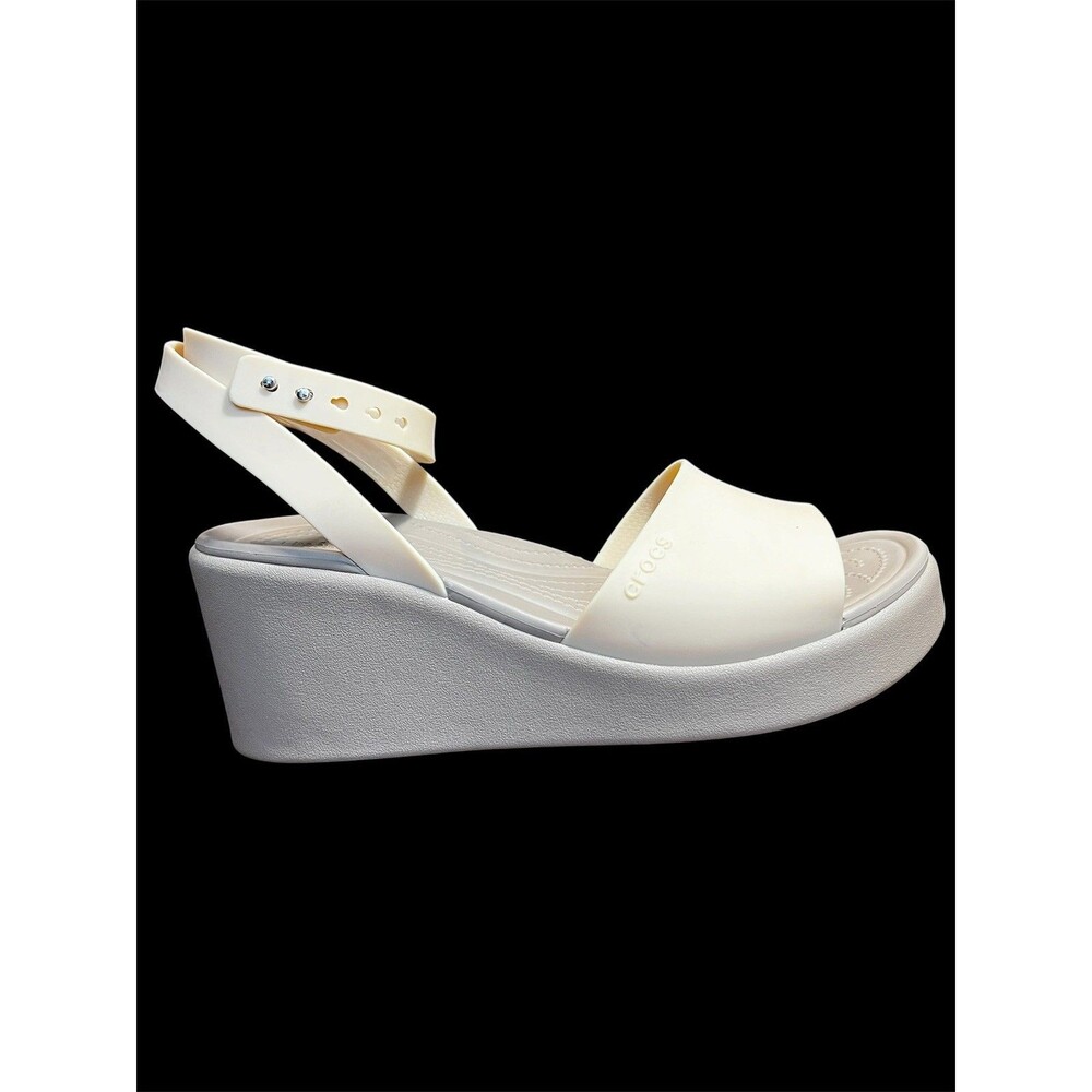 Crocs Brooklyn Low Wedge Sandals Womens 9 LiteRide Ankle Strap Platform Comfort